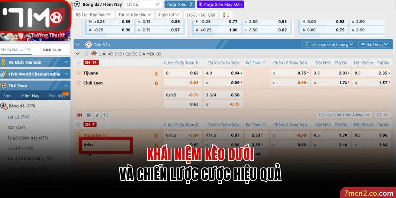 Khái Niệm Kèo Dưới Chuẩn Và Chiến Lược Cược Hiệu Quả